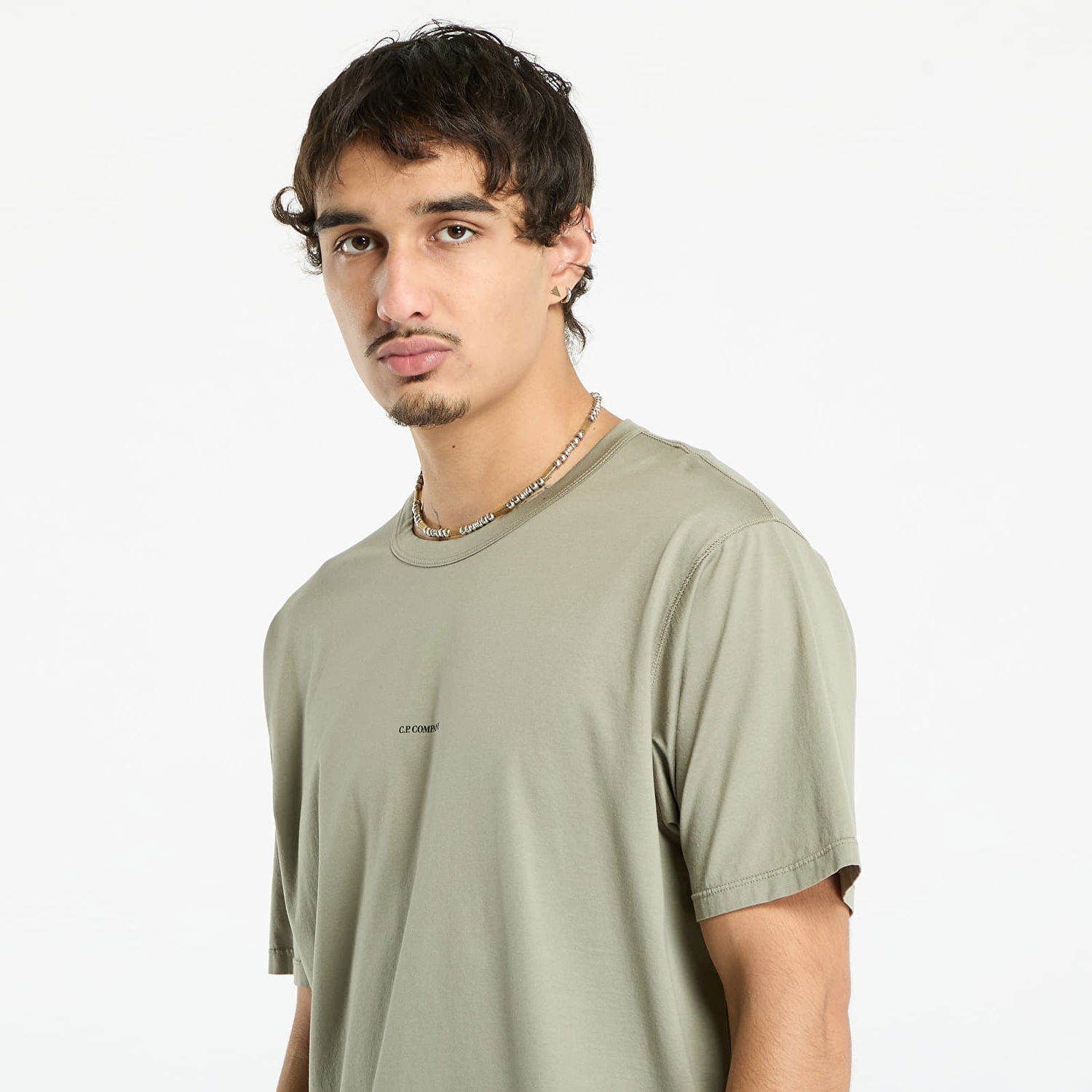 Tričko C.P. Company C.P. Company Mercerized 70/2 Jersey Gasato Short Sleeve Logo T-Shirt Zelené | 19CMTS161A006374G-356, 1