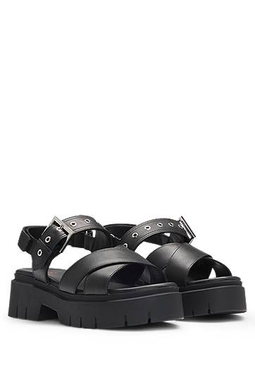 Doplnky BOSS Buckled Strap Chunky Sole Sandals Čierna | 50542072, 0