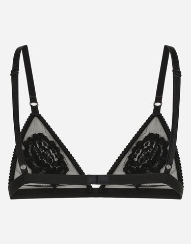 Podprsenka Dolce & Gabbana Dolce & Gabbana Floral Lace Triangle Bralette Čierna | O1G24TONQ79N0000, 1