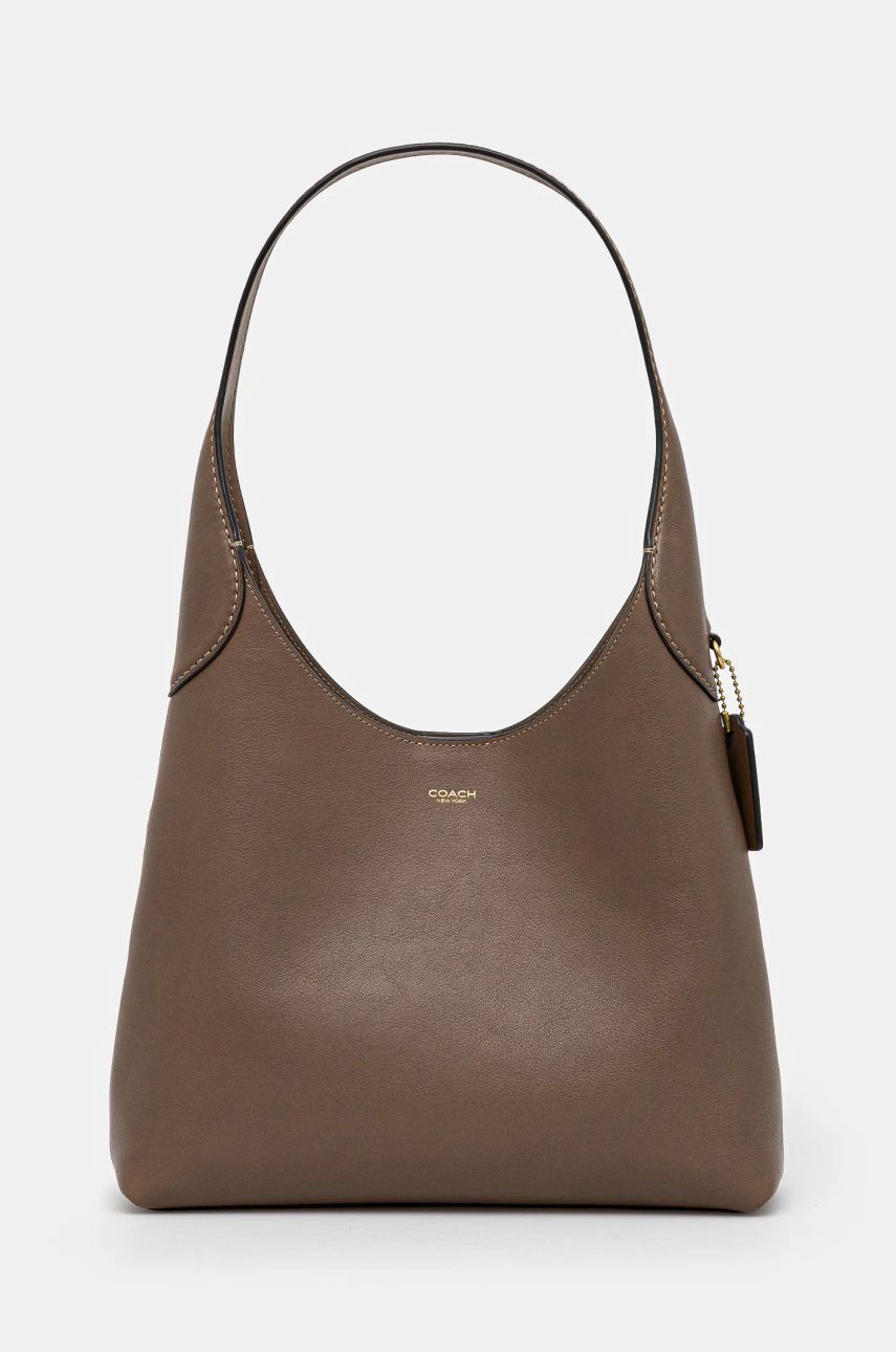 Kabelka Coach Leather Shoulder Bag Hnedá | CU068, 0