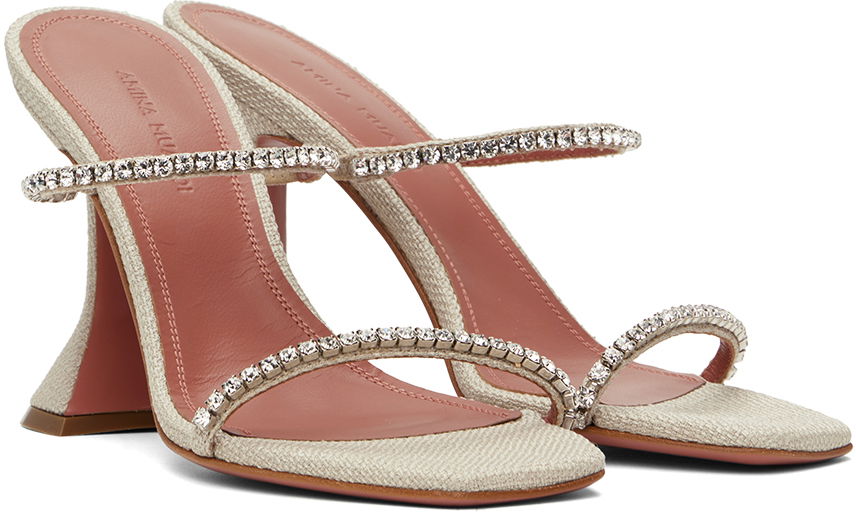 Amina Muaddi Gilda Crystal-Embellished Heeled Sandals