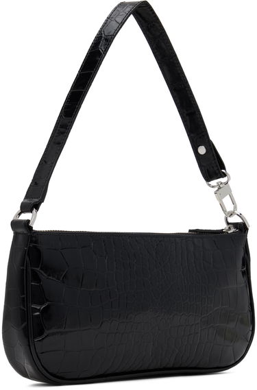 Kabelka BY FAR Croc Embossed Leather Shoulder Bag Čierna | 19PFRCLSBLDMED, 4