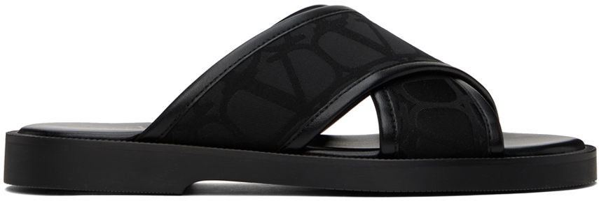 Garavani Black Toile Iconographe Sandals