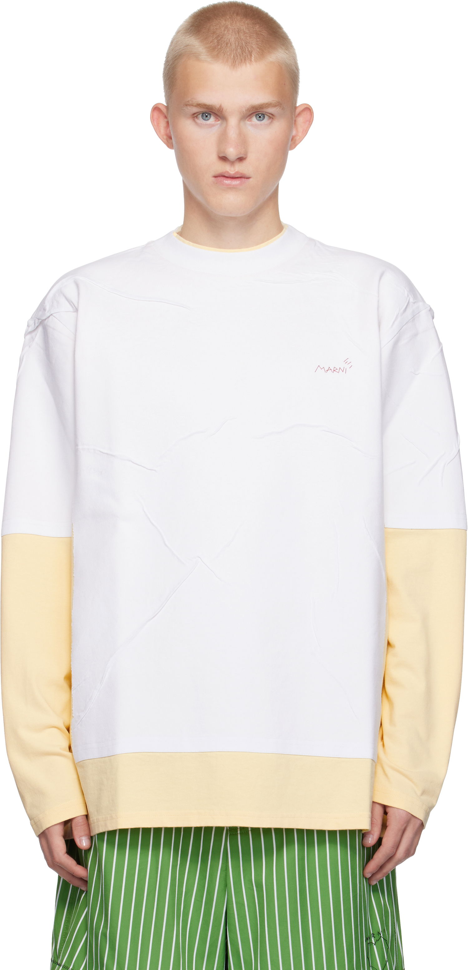 Tričko Marni Double Layered T-shirt Biela | HUMU0301QX UTC406, 0