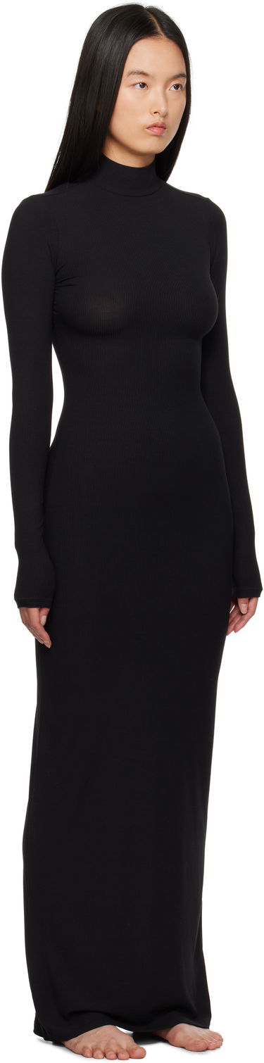 Šaty SKIMS Soft Lounge Turtleneck Maxi Dress Čierna | DS-DRS-6331W, 1