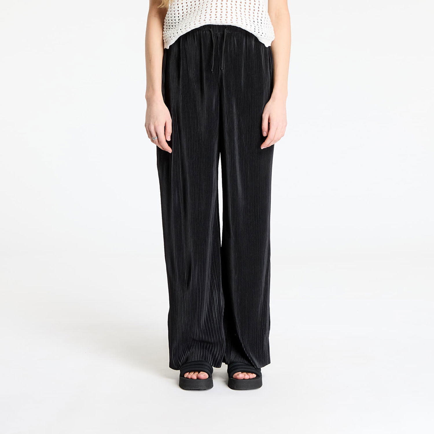 Nohavice Urban Classics Urban Classics Plisse Pants Čierna | TB5019-00007, 0