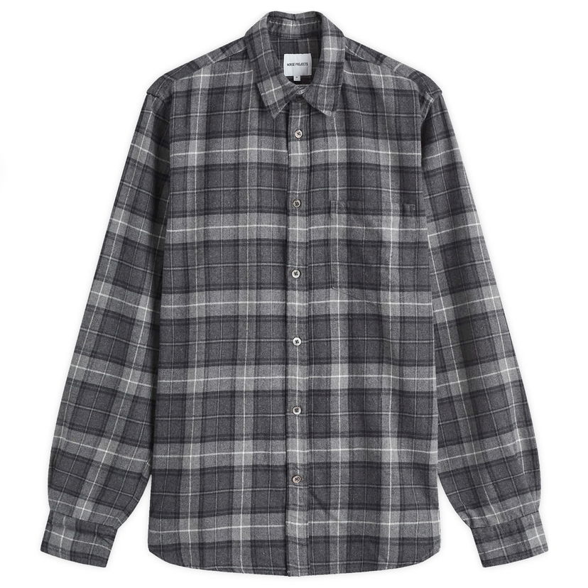 Košeľa NORSE PROJECTS Flannel Check Shirt Grey Šedá | N40-0804-1500