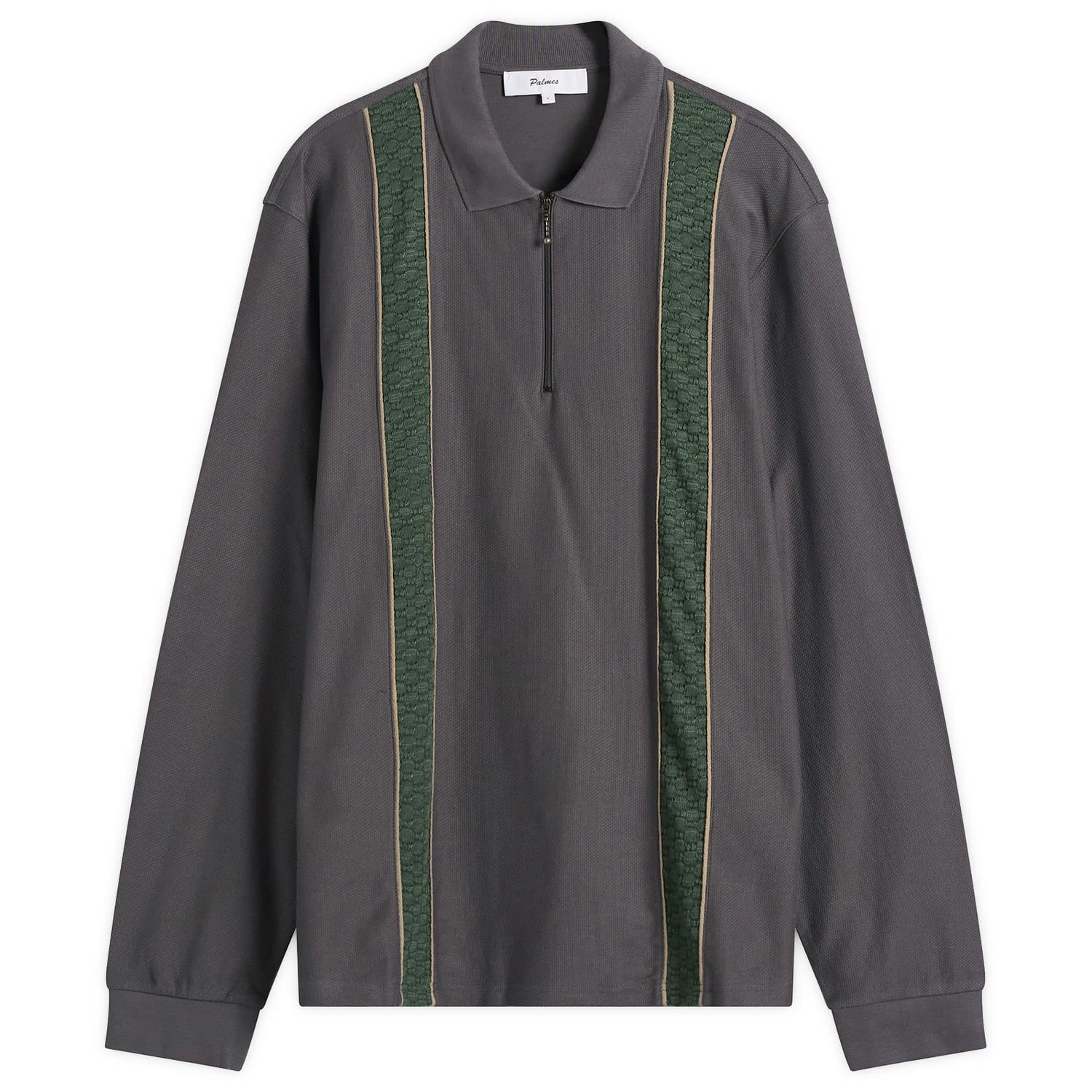 Polo tričko Palmes Palmes Lace Long Sleeve Zip Polo Šedá | P15-0033-888, 0
