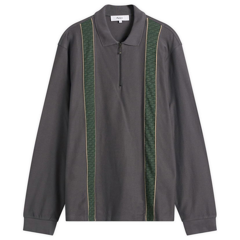 Polo tričko Palmes Palmes Lace Long Sleeve Zip Polo Šedá | P15-0033-888
