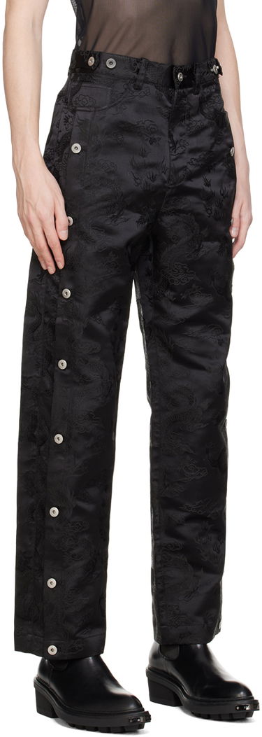 Nohavice Feng Chen Wang Feng Chen Wang Dragon Jacquard Trousers Čierna | FUS17TR12, 1