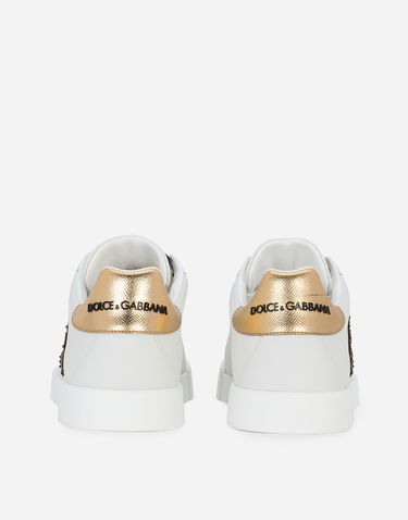 Tenisky a topánky Dolce & Gabbana Dolce & Gabbana Portofino Crown Patch Calfskin Biela | CS2330AH1368I047, 2