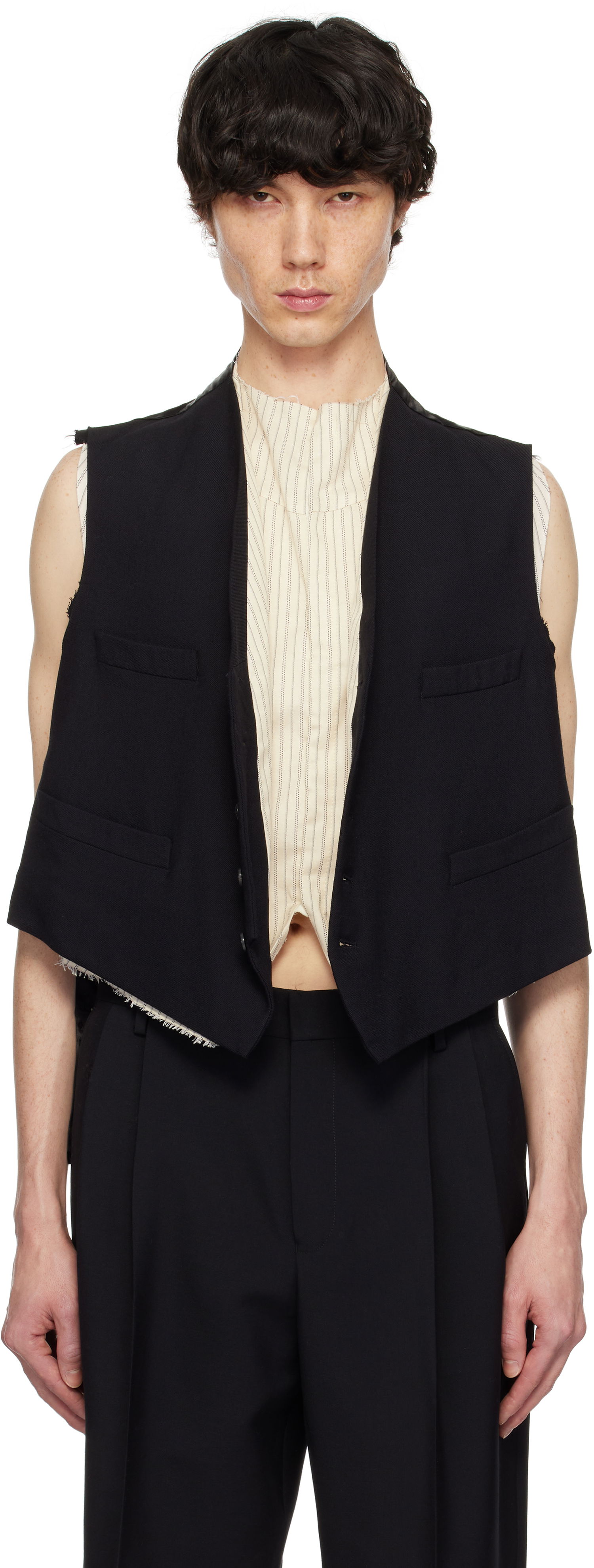Vesta Maison Margiela Maison Margiela Raw Edge Waistcoat Čierna | S50FB0110 S53915, 0