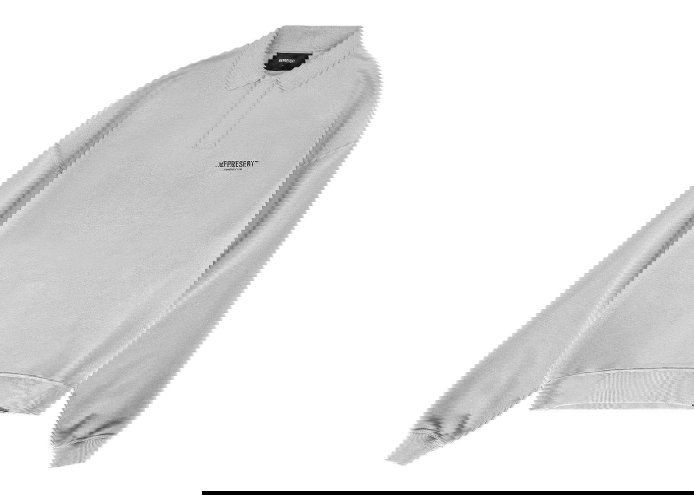 Sveter Represent Clo Represent Owners Club Long Sleeve Polo Sweater Ash Grey Šedá | MS4024-302, 0