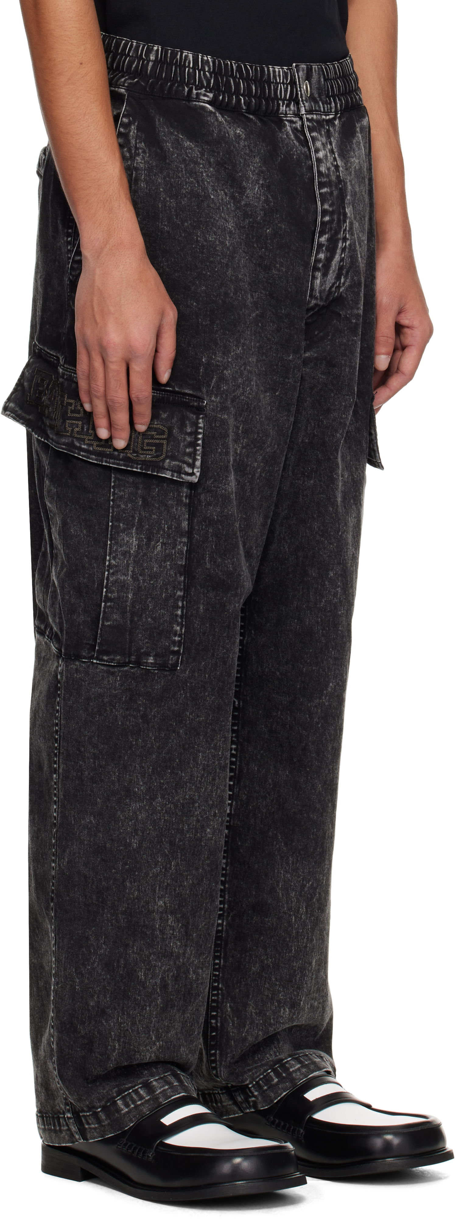 Cargo nohavice BAPE A Bathing Ape Garment Dyed Loose Fit Cargo Pants Čierna | 001PTK801012M, 1