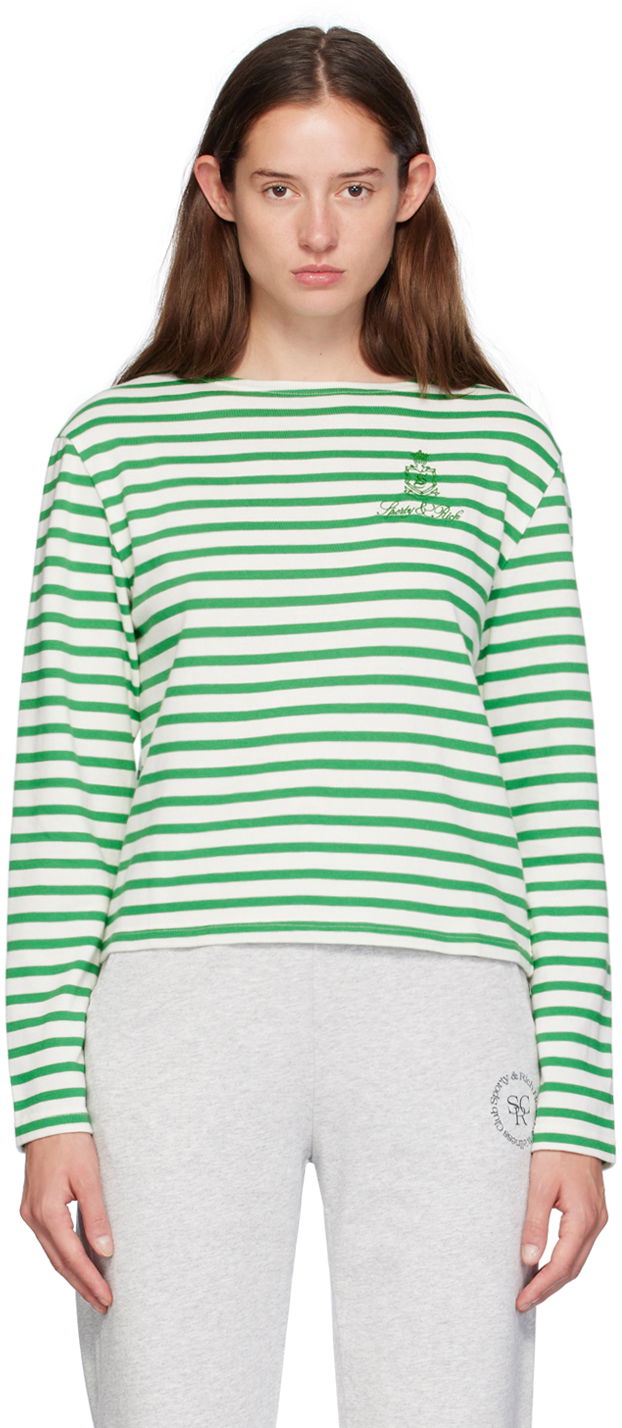 Tričko Sporty & Rich Mariniere Long Sleeve T-Shirt Zelené | TO019S407VV, 0