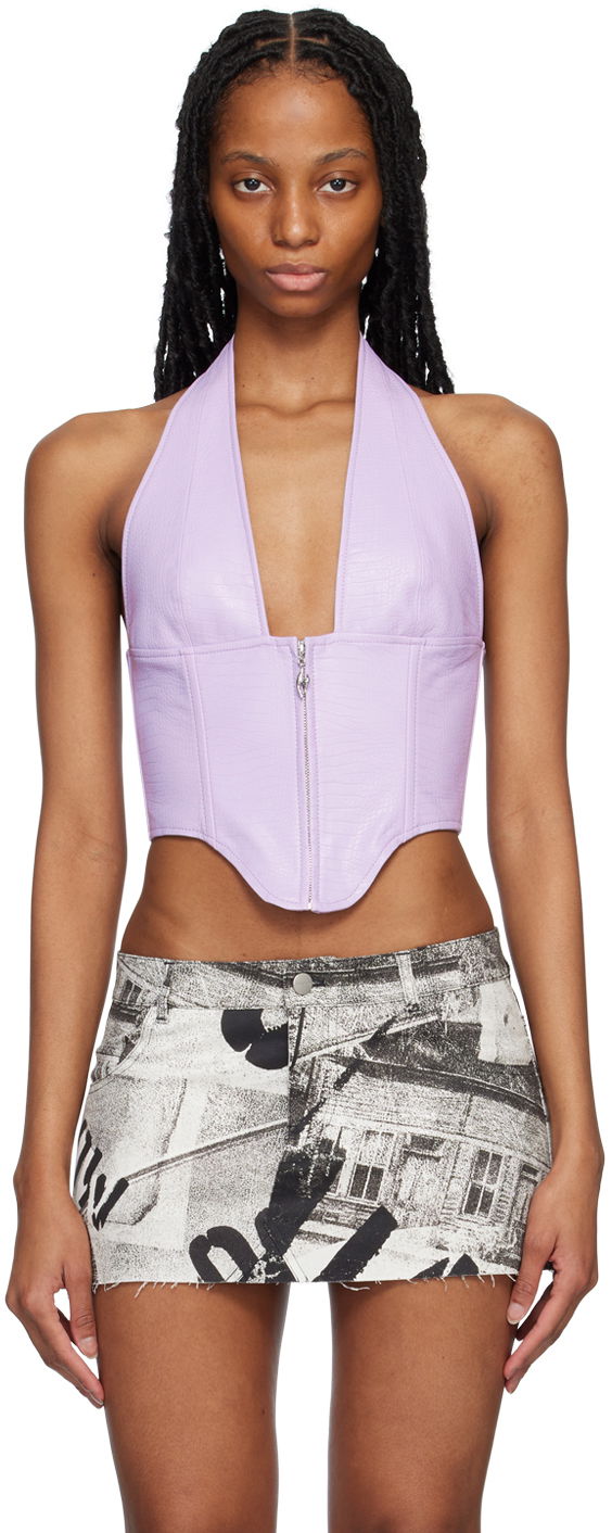 Tielko Miaou Miaou Hannah Jewett Edition Mara Halter Corset Top Fialová | 7087VLLIL, 0