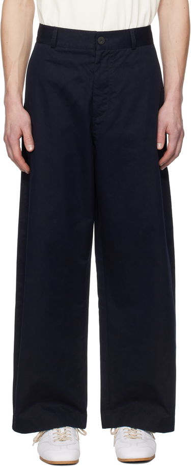 Nohavice Studio Nicholson Studio Nicholson Bosworth Wide-Leg Trousers Navy | BOSWORTH SNM - 1297, 0