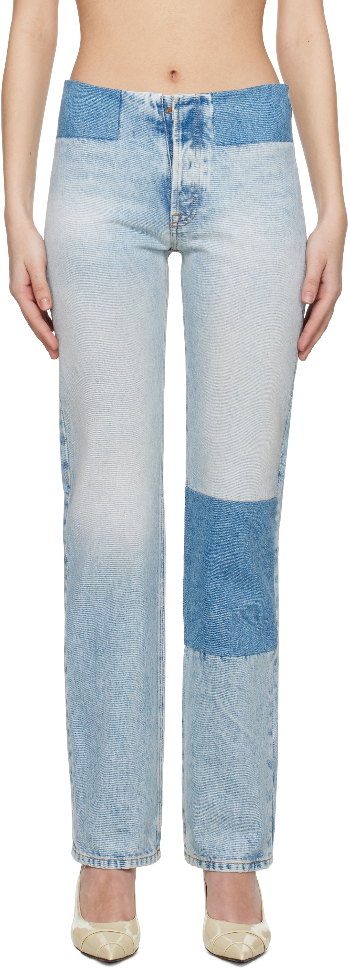 Džínsy Maison Margiela MM6 Maison Margiela Patchwork Jeans Modrá | S62LB0187 M30018, 0
