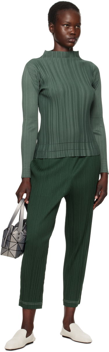 Sveter Pleats Please Issey Miyake Issey Miyake Pleats Please Soft Pleats Mock Neck Top Zelené | PP48JK934, 3