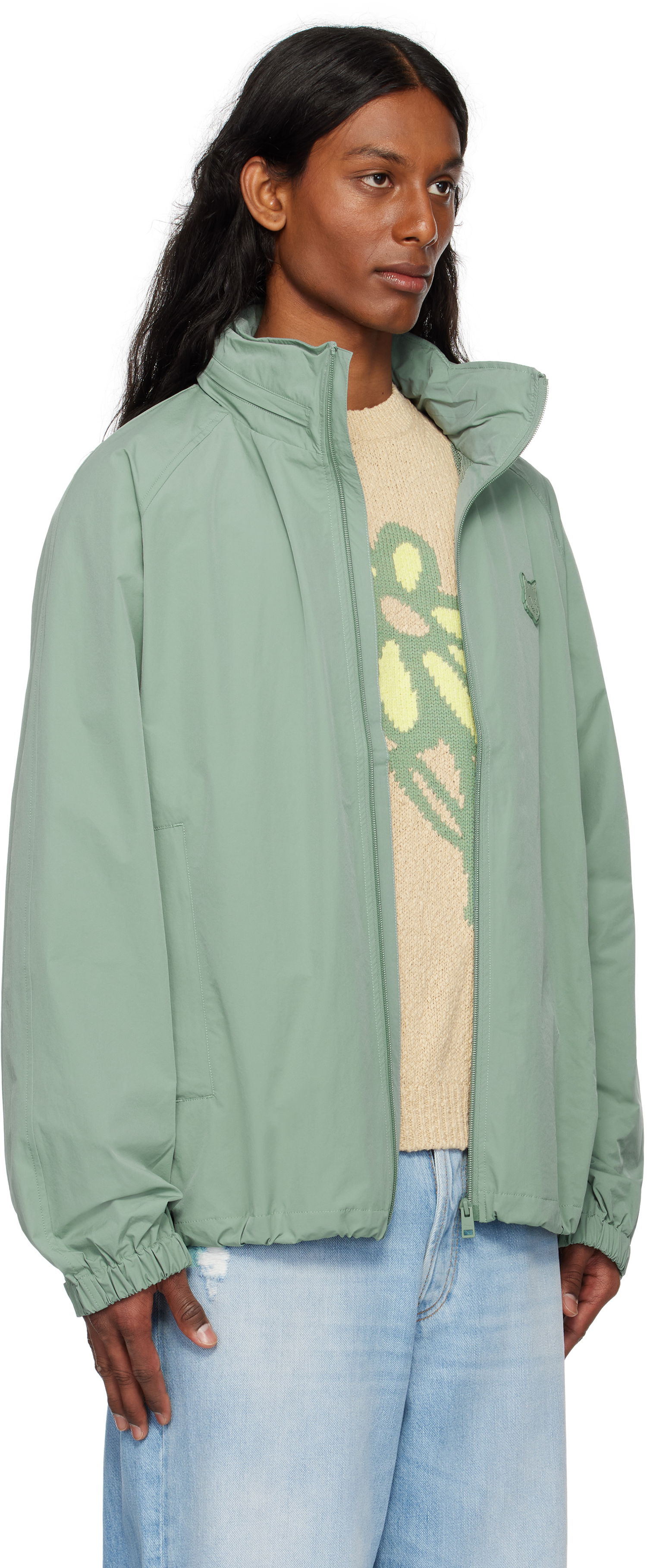 Vetrovka MAISON KITSUNÉ Maison Kitsuné Windbreaker Jacket Zelené | OM02201WQ4045, 1