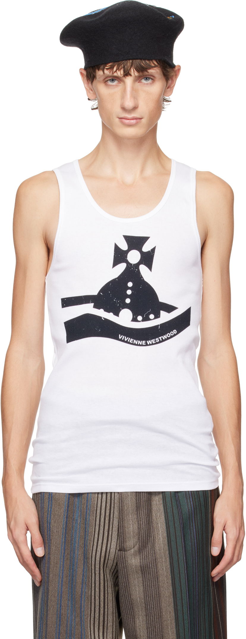 Tielko Vivienne Westwood Graphic Print Tank Top Biela | 81060014-J0081-