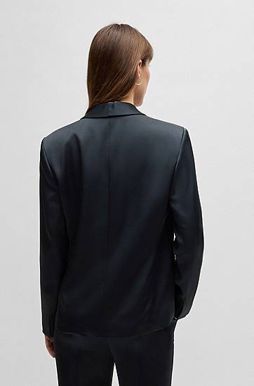 Bunda BOSS Relaxed-Fit Shawl-Lapel Blazer Navy | 50537473, 1