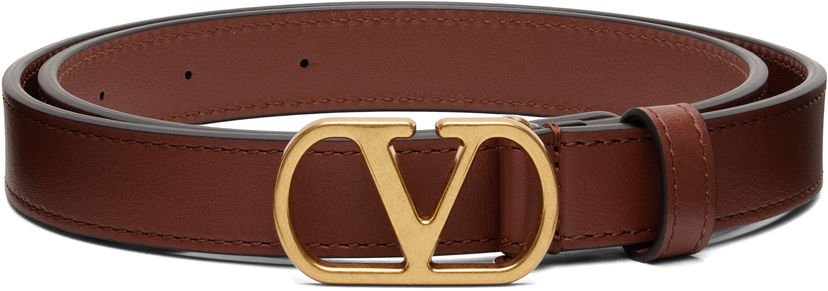 Opasok Valentino Garavani VLogo Signature Leather Belt Hnedá | 7W2T0SM7IYR