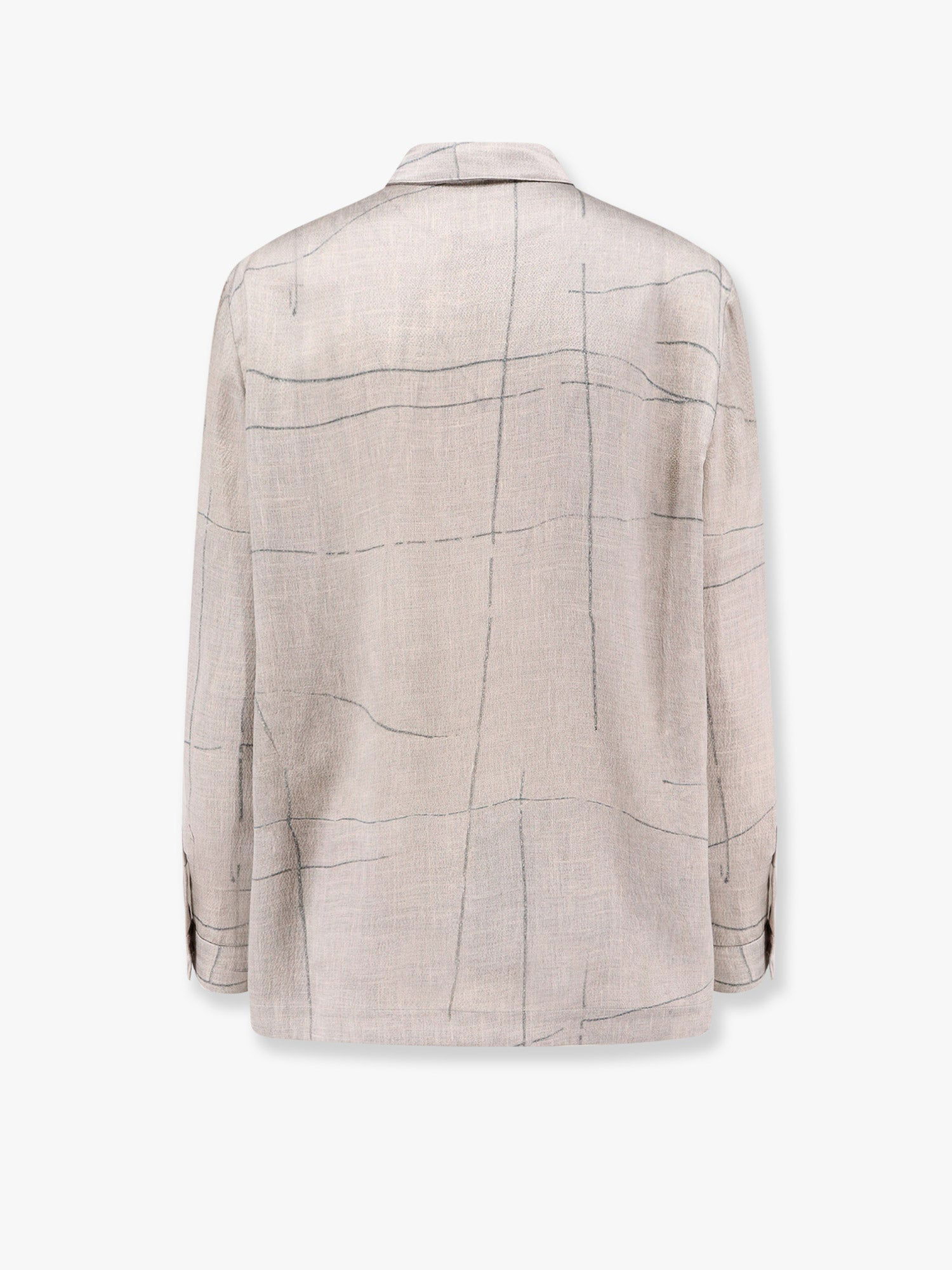 Košeľa Giorgio Armani Giorgio Armani Loose Fit Beige Shirt with Graphic Lines Béžová | GW000775TE13743F8078, 1
