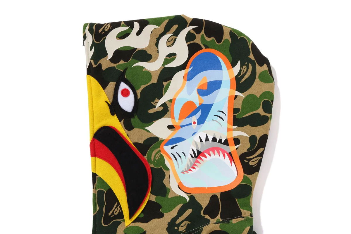 Bape x READYMADE ABC Camo Eagle Relaxed Fit Full Zip Hoodie Green