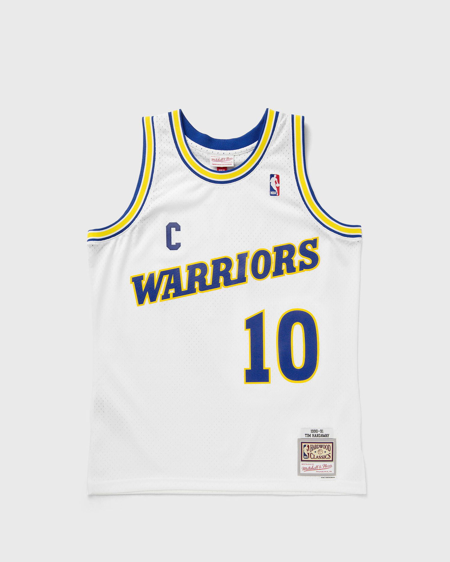 Dres Mitchell & Ness Golden State Warriors 1990-91 Tim Hardaway #10 Jersey Biela | JY10739-GSWWHIT, 0
