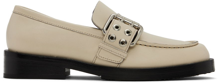Tenisky a topánky BY FAR SSENSE Work Capsule Rafael Buckled Leather Loafers Béžová | 23CASOLOLCENAP, 0