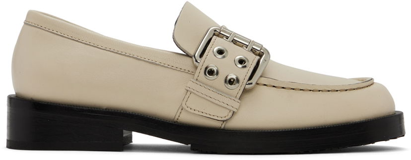 Tenisky a topánky BY FAR SSENSE Work Capsule Rafael Buckled Leather Loafers Béžová | 23CASOLOLCENAP