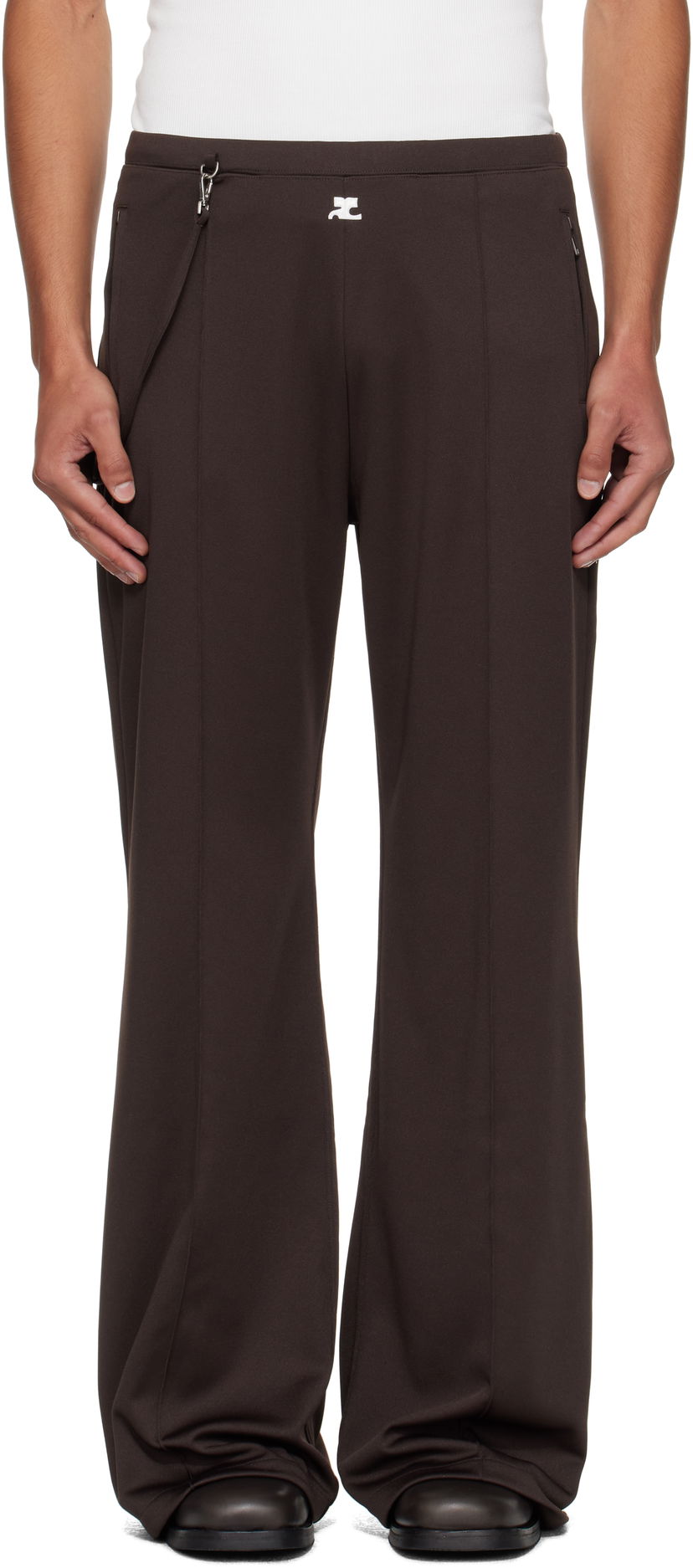 Nohavice Courrèges Courrèges Flare Interlock Tracksuit Pants Hnedá | 325JPA426JS0250