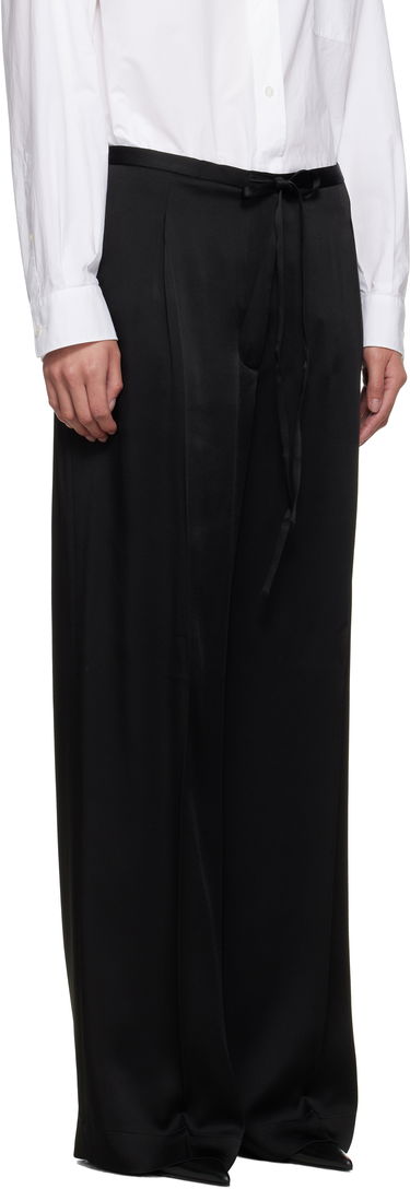 Nohavice Róhe Relaxed Drawstring Satin Trousers Čierna | 416-30-125, 1
