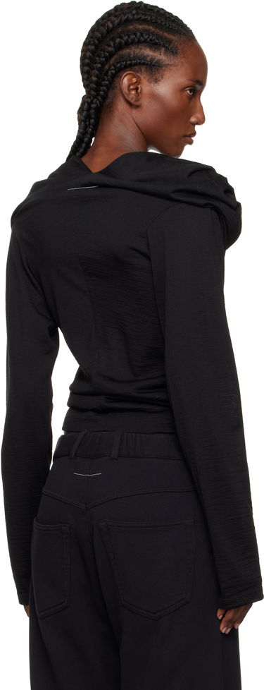 Tričko Maison Margiela MM6 Maison Margiela Wool Jersey Cowl Neck Long Sleeve Top Čierna | S52NH0031 M20124, 2