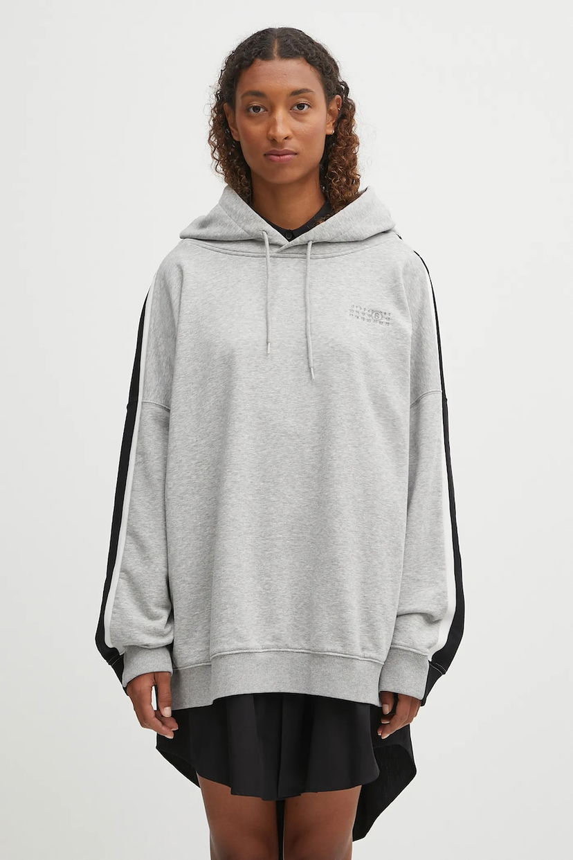 Mikina Maison Margiela MM6 Maison Margiela Hooded Sweatshirt with Stripes Šedá | S52HG0040.M25013.964