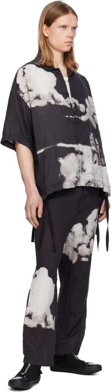 Košeľa UNDERCOVER Undercover Printed Linen Shirt Čierna | UC1E4401-1, 3
