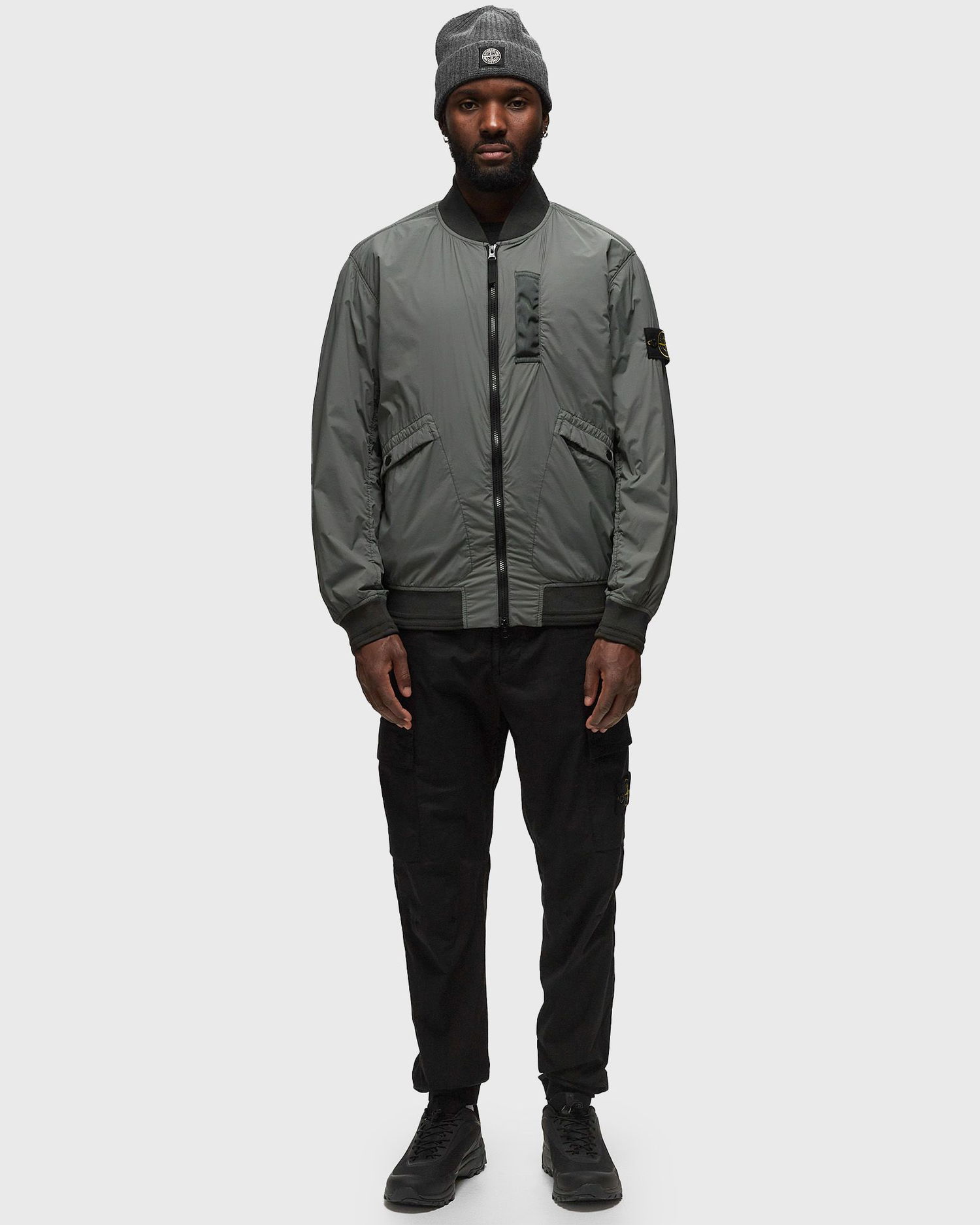 Bomber bunda Stone Island Garment-Dyed Bomber Jacket Šedá | 801540525, 1