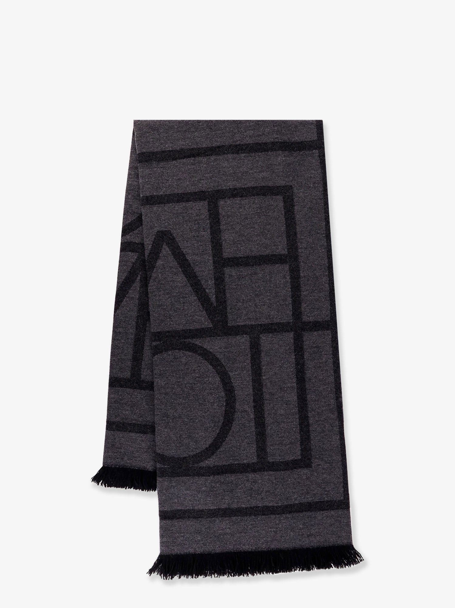 Šál TOTEME Geometric Print Fringe Scarf Šedá | 213894808395, 0