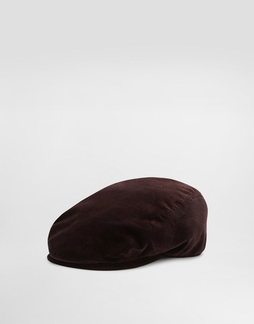 Šiltovka Dolce & Gabbana Dolce & Gabbana Velvet Flat Cap Hnedá | GH587AFUVJFR5515