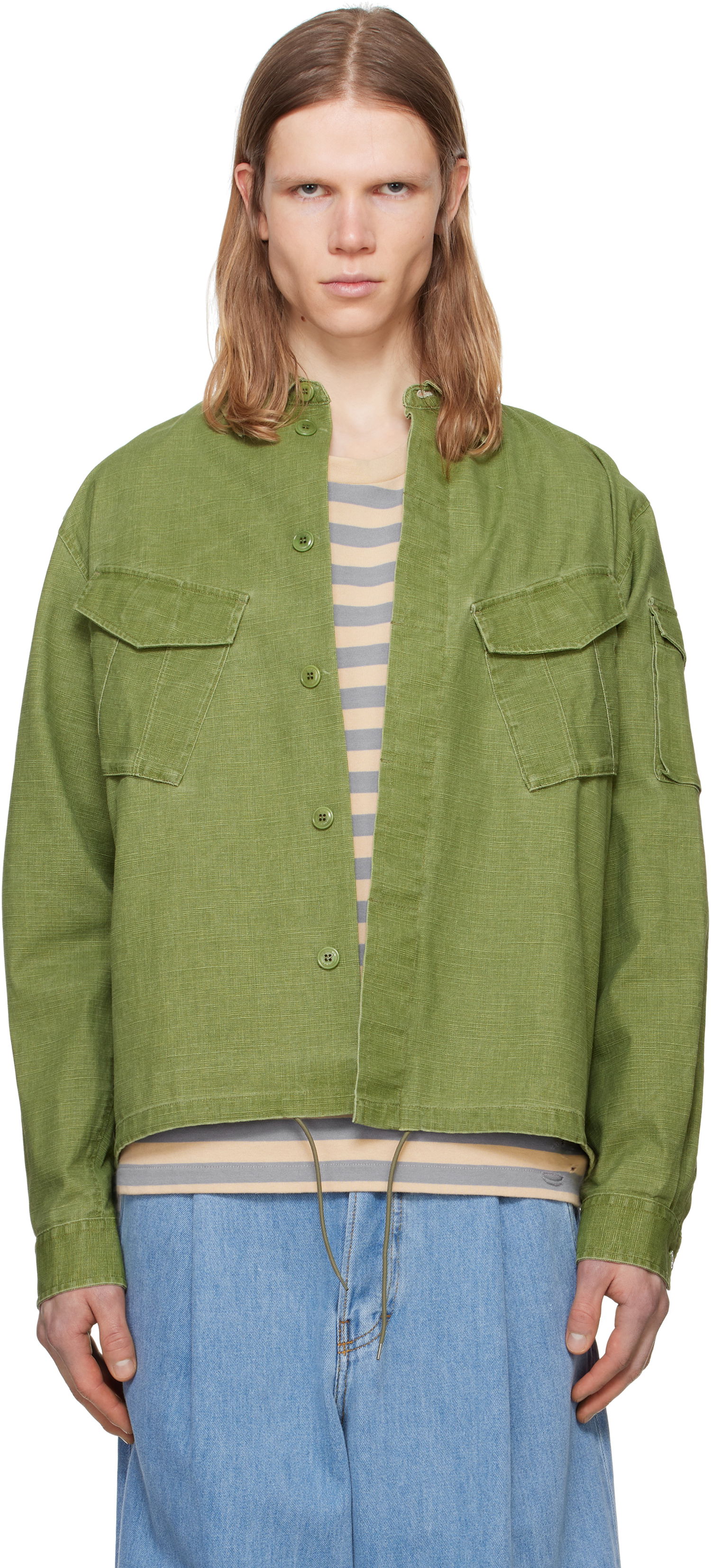 Košeľa KENZO Kenzo Paris Pocket Overshirt Zelené | FF55CH5339GD, 0