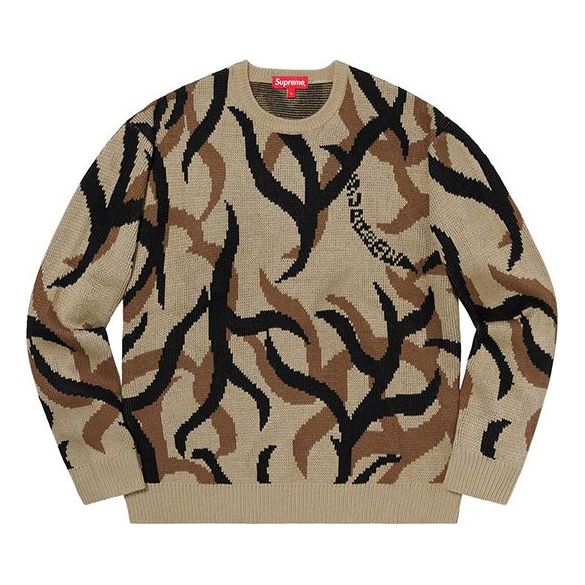 Sveter Supreme Supreme Tribal Camo Sweater Hnedá | SUP-FW19-274