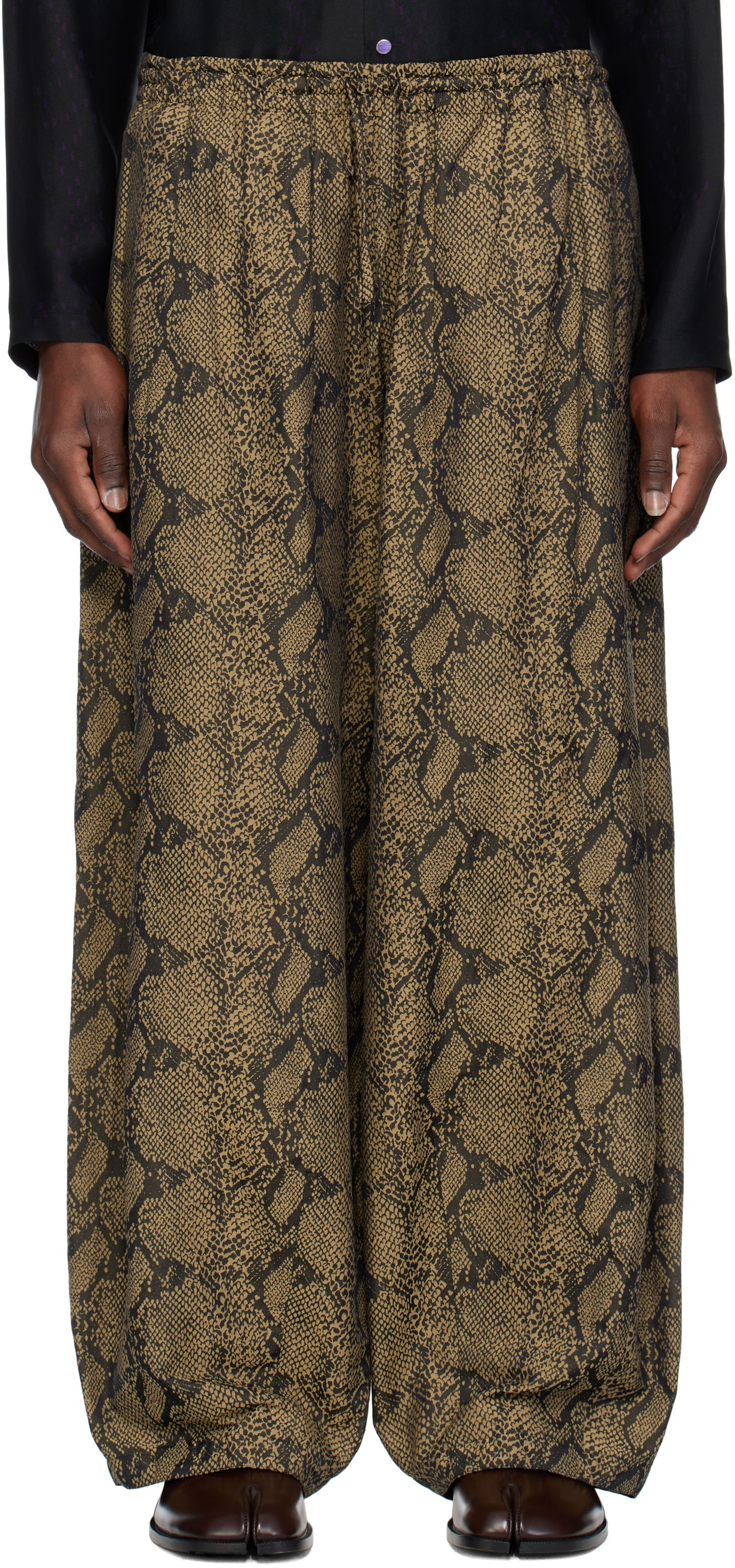 Tepláky Needles NEEDLES H.D. Snake Print Trousers Béžová | QV104, 0