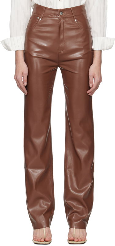 Nohavice Nanushka Nanushka Jacoba Vegan Leather Pants Hnedá | NW25SSPA21775, 0