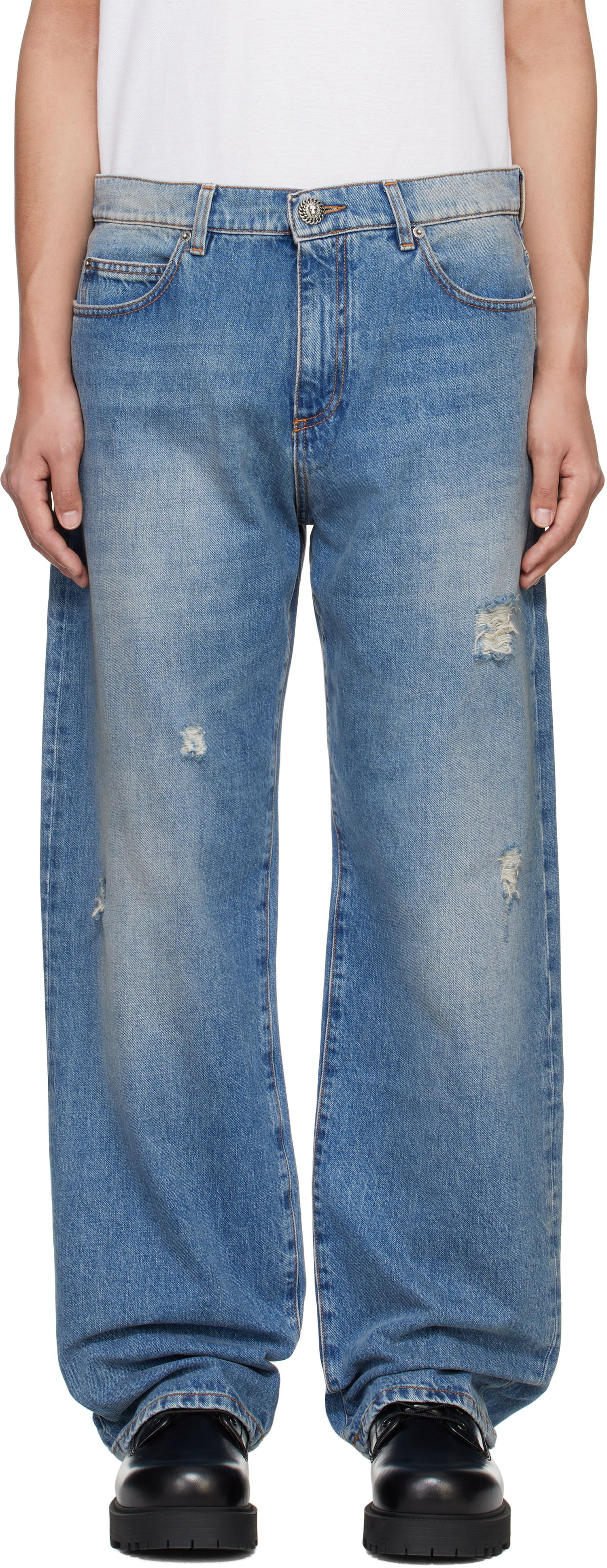 Džínsy Balmain Balmain Loose-Fit Jeans Modrá | EH1ML155DF44, 0
