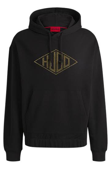 Mikina BOSS Terry Hoodie with Embroidered Logo by HUGO Čierna | 50534947, 0