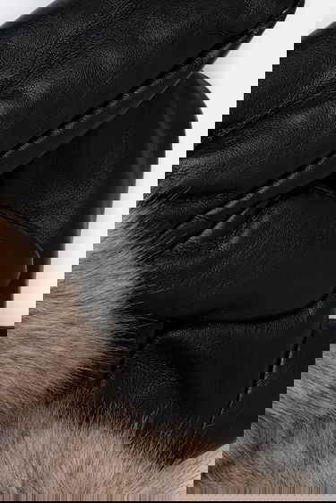 Rukavice STAND STUDIO Jane Leather Mittens with Faux Fur Cuffs Čierna | 66564.9398, 1