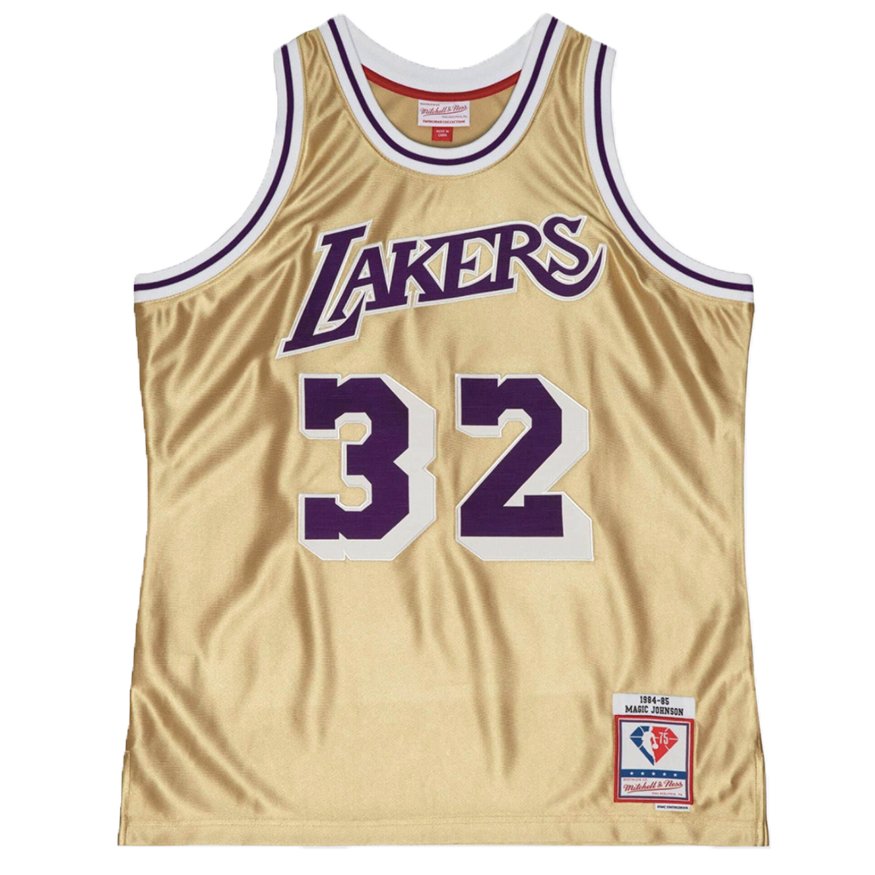 Los Angeles Lakers Magic Johnson 75th Gold Swingman Jersey