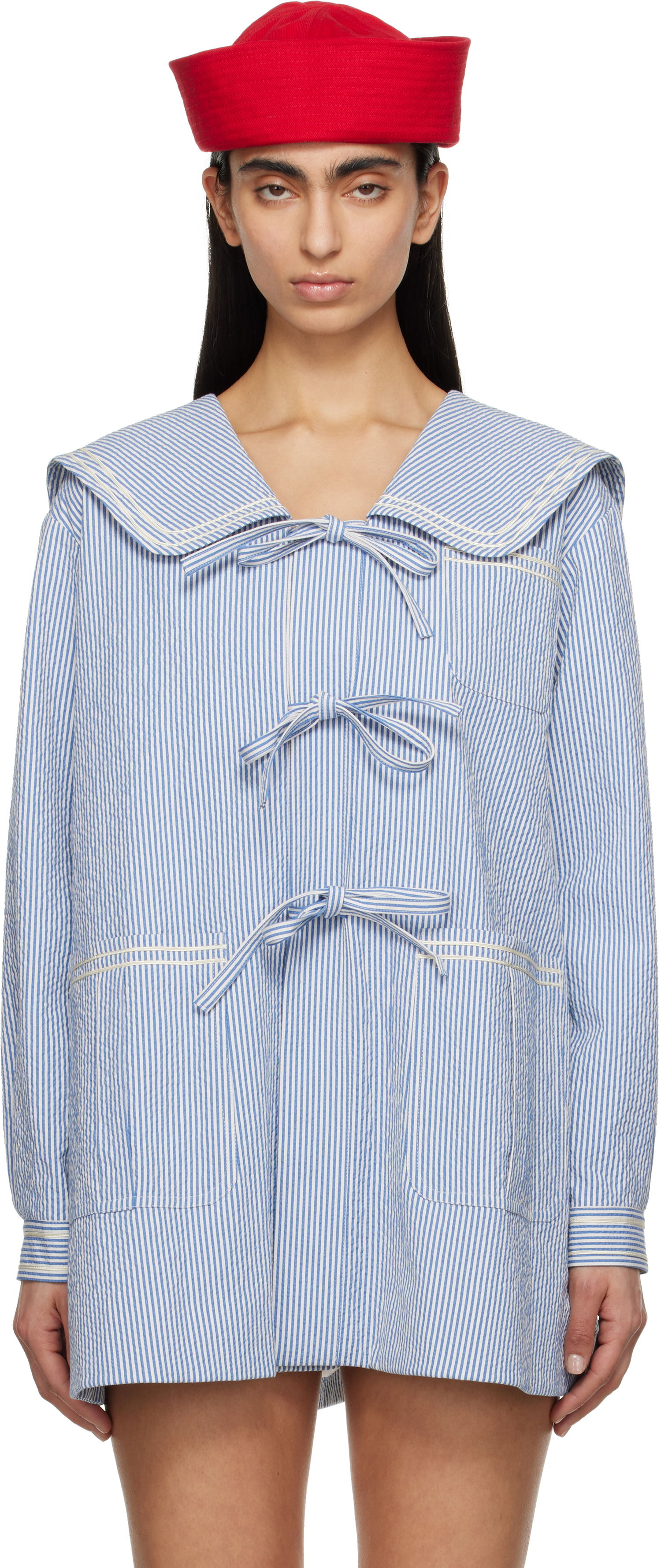 Košeľa Bode Bode Club Stripe Sailor Coat Modrá | WRS25JA003, 0