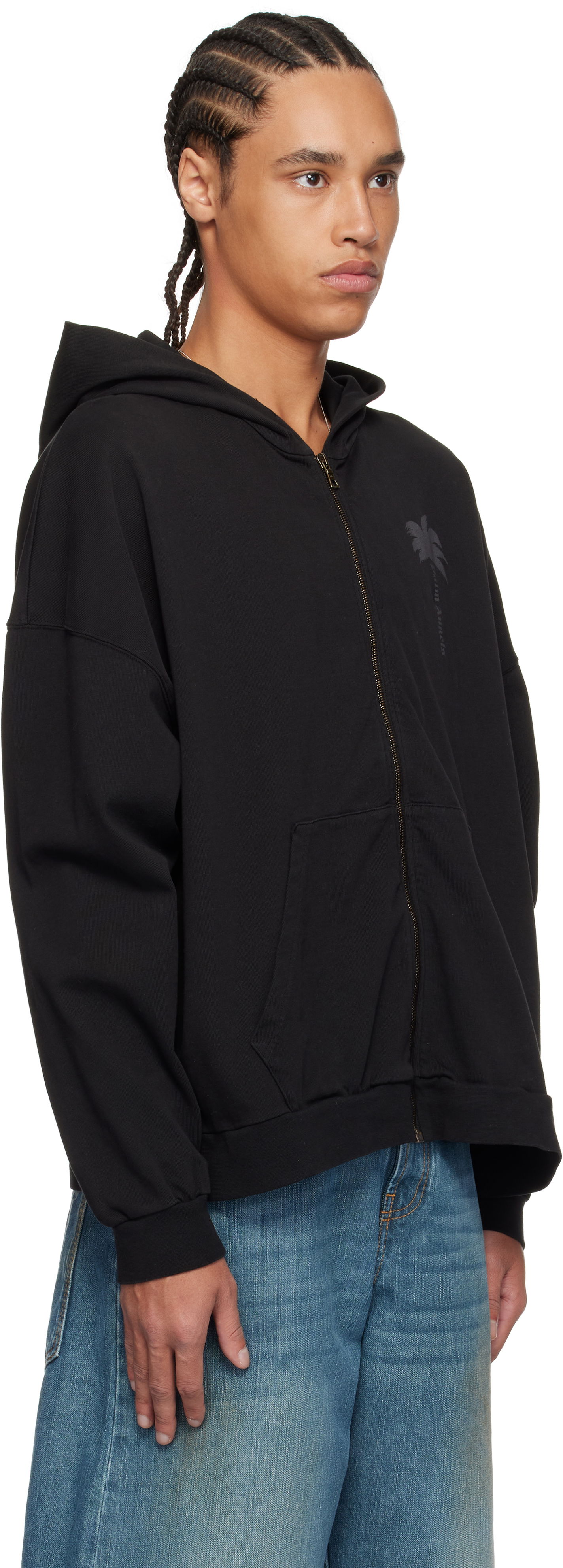 Mikina Palm Angels Palm Angels Palms Zip Hoodie Čierna | PMBE016S25FLE0011313, 1